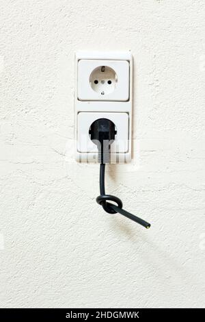 cable, cut, plug, cables, cuts, outlets Stock Photo