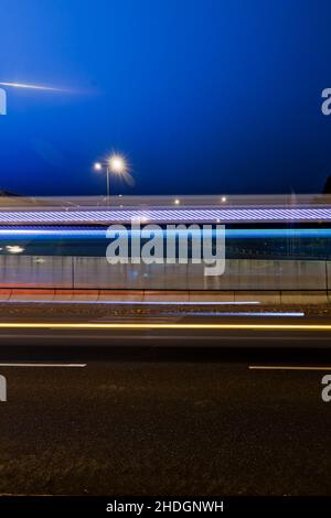 asphalt, light display  , track lighting, asphalts, light display  s Stock Photo