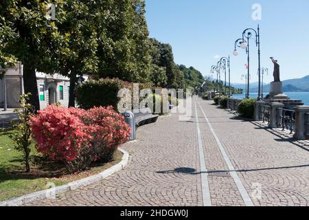 promenade, lake maggiore, intra, promenades, lake maggiores Stock Photo