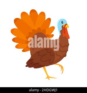 Vector cartoon style illustration of a turkey Stock Vector