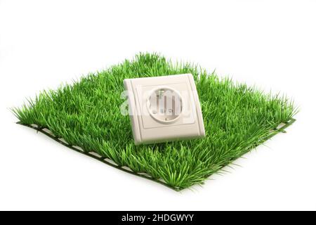green electricity, plug, outlets Stock Photo