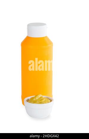 mustard, plastic bottle, dispenser, mustards, plastic bottles, dispensers Stock Photo