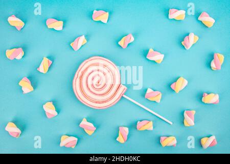 lollipop, marshmalow, lollipops, marshmalows Stock Photo