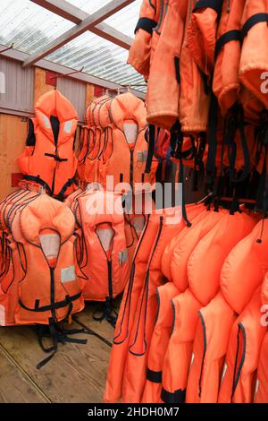 life jacket, life jackets, life vest Stock Photo