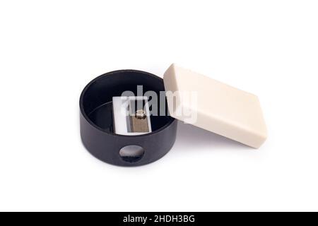 eraser, sharpener, erasers, sharpeners Stock Photo