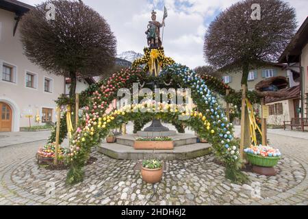 customs, easter fountain, florianiplatz, custom, easter fountains Stock Photo