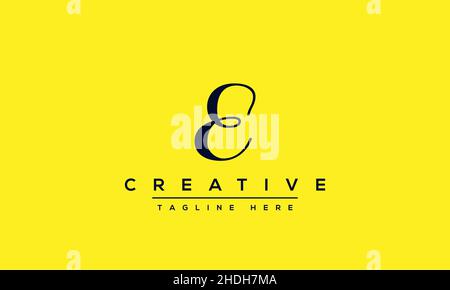 Modern unique creative letter E logo design, Minimalist E initial based vector EE icon Stock Vector