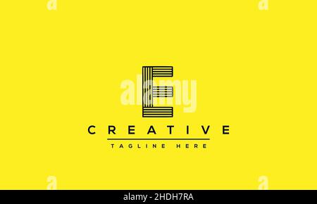 Modern unique creative letter E logo design, Minimalist E initial based vector EE icon Stock Vector