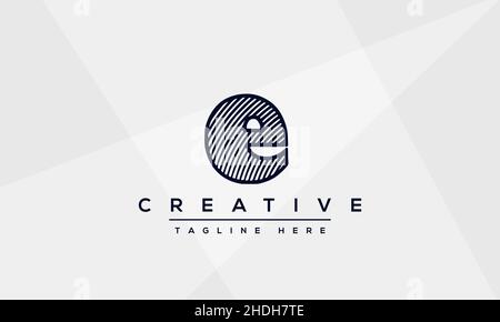 Modern unique creative letter E logo design, Minimalist E initial based vector EE icon Stock Vector