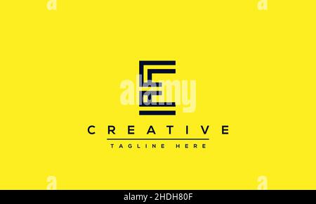 Modern unique creative letter E logo design, Minimalist E initial based vector EE icon Stock Vector