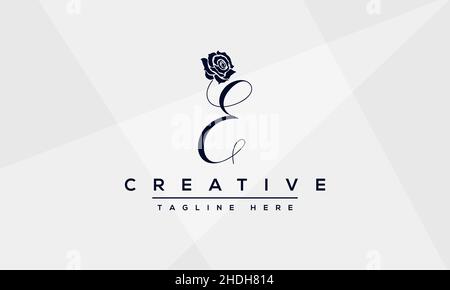 Modern unique creative letter E logo design, Minimalist E initial based vector EE icon Stock Vector