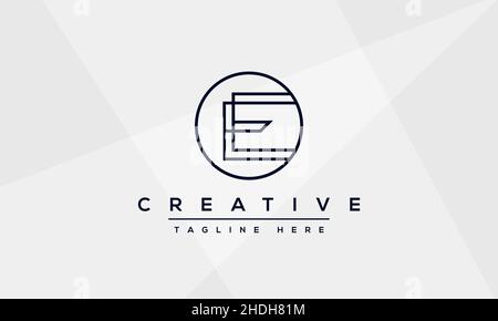 Modern unique creative letter E logo design, Minimalist E initial based vector EE icon Stock Vector