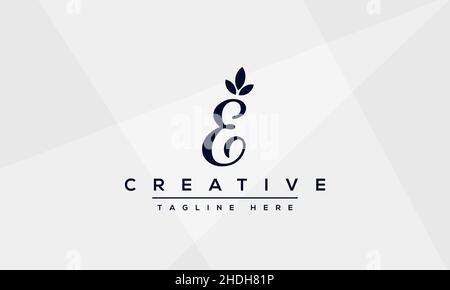 Modern unique creative letter E logo design, Minimalist E initial based vector EE icon Stock Vector
