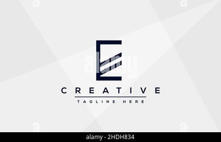 Modern unique creative letter E logo design, Minimalist E initial based vector EE icon Stock Vector