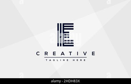 Modern unique creative letter E logo design, Minimalist E initial based vector EE icon Stock Vector