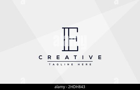 Modern unique creative letter E logo design, Minimalist E initial based vector EE icon Stock Vector