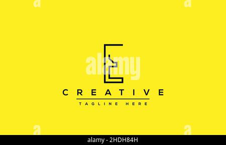 Modern unique creative letter E logo design, Minimalist E initial based vector EE icon Stock Vector