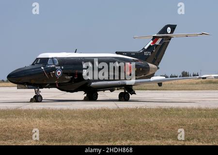 Royal Air Force Hawker Siddeley HS-125-2 (REG: HS731) Dominie T1 parked in apron 4, last visit to Malta prior to being retired from RAF service. Stock Photo