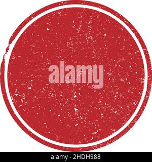 red round scratched rubber stamp, blank stamp with copy space, vector illustration Stock Vector