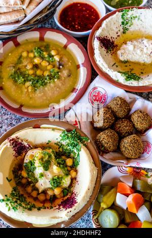 Traditional Jordanian/Arabic Food Dishes, Aqaba, Aqaba Governorate, Jordan. Stock Photo