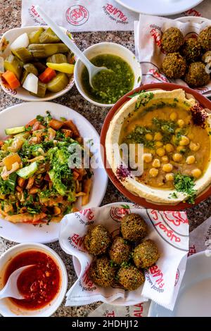 Traditional Jordanian/Arabic Food Dishes, Aqaba, Aqaba Governorate, Jordan. Stock Photo