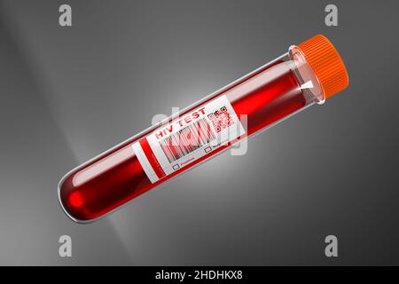 3d rendering Test tubes with blood for medical and biological analyzes ...
