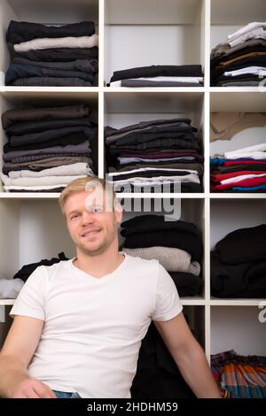 man, wardrobe, guy, men, wardrobes Stock Photo