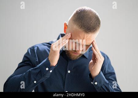 Menieres Disease Of Inner Ear. Feeling Dizzy. Vertigo Stock Photo