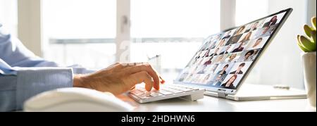 Online Digital HR Video Conference Webinar. Business Call Stock Photo