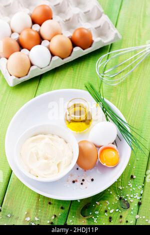 ingredient, mayonnaise, home made, ingredients, mayonnaises, home mades Stock Photo