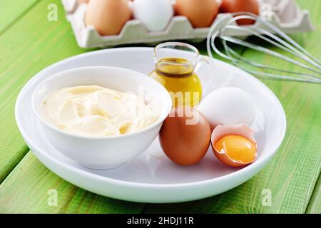 ingredient, mayonnaise, home made, ingredients, mayonnaises, home mades Stock Photo