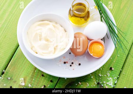 dressing, home made, mayonnaise, home mades, mayonnaises Stock Photo