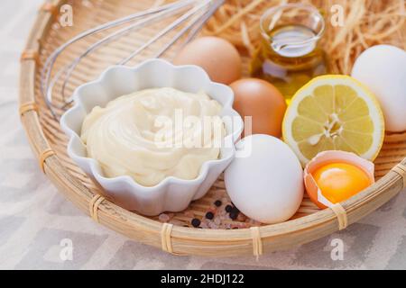 dressing, homemade, mayonnaise, homemades, mayonnaises Stock Photo