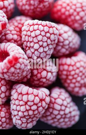 frozen, raspberries, frozens, raspberry Stock Photo