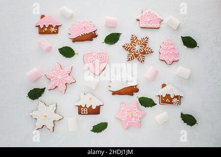 candy, christmas biscuit, marshmalow, candies, christmas biscuits, christmas cookie, christmas cookies, marshmalows Stock Photo