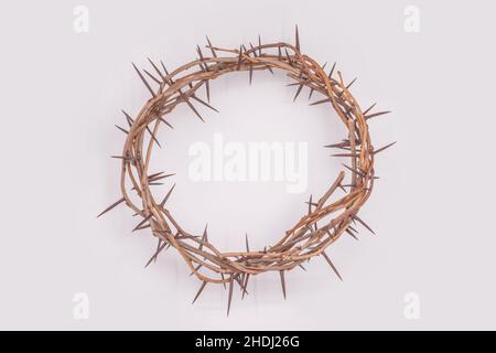 Crown of thorns Jesus Christ isolated on white Stock Photo