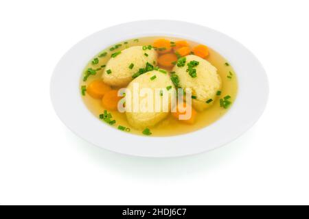 soup, semolina dumpling soup, semolina dumplings, soups, semolina dumpling soups Stock Photo