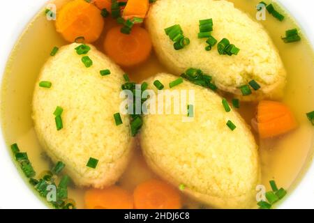 soup, semolina dumpling soup, semolina dumplings, soups, semolina dumpling soups Stock Photo
