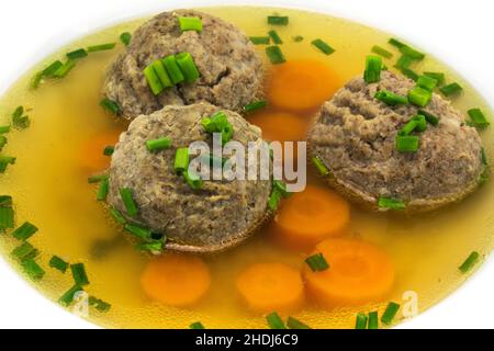 soup, liver dumpling, soups Stock Photo