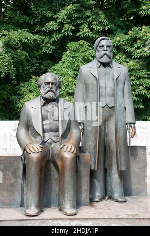 marx, engels, bronze sculpture, Marx-Engels Forum, marxs, bronze sculptures Stock Photo