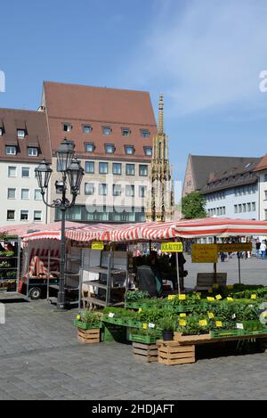 market square, nuremberg, weekly market, market squares, nurembergs, markets Stock Photo