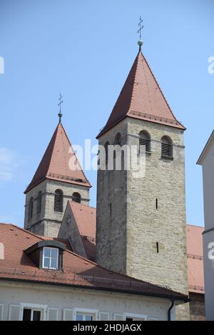 steeple, regensburg, niedermünster, steeples, regensburgs Stock Photo