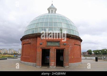 Entrance to Greenwich Foot Tunnel under the River Thames in London Stock Photo