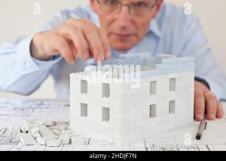 building activity, blueprint, building construction, new building, architect, construction, building, constructing, blueprints, floor plan, plan, Stock Photo