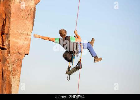 climbing, climber, rock climbing, climbers Stock Photo