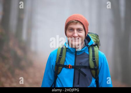 man, hiking, portrait, guy, men, portraits Stock Photo