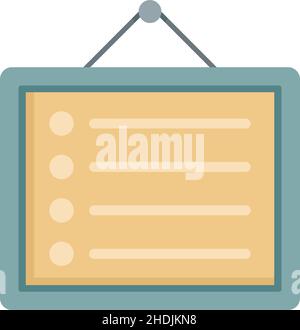 Syllabus wall board icon. Flat illustration of Syllabus wall board vector icon isolated on white background Stock Vector