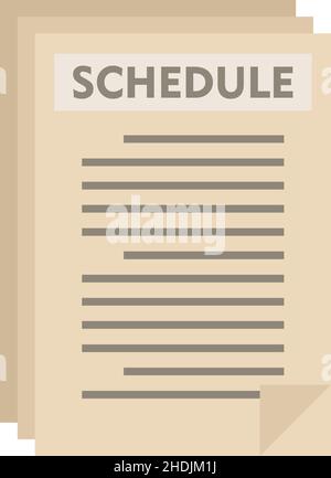 Syllabus paper schedule icon. Flat illustration of Syllabus paper schedule vector icon isolated on white background Stock Vector