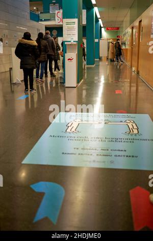 TXANTREA, NAVARRA SPAIN JANUARY 5 2022: Health center where SARS COV antigen tests are performed. Stock Photo