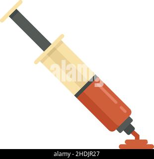 Molecular cuisine syringe icon. Flat illustration of Molecular cuisine syringe vector icon isolated on white background Stock Vector